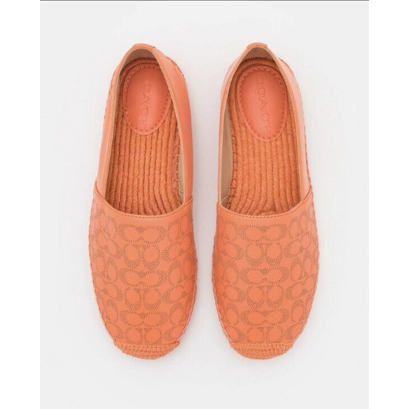 Coach Carley Leather Espadrilles Loafer Slip On Style C6763 Tangerine Sz 11 - Picture 3 of 14